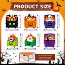 2 x Thyle 6 Pcs Halloween Dumpster Fire Table Decorations Wooden Table Centerpiece Sign Dumpster Fire Ghost Skeleton Tabletop Decorations for Halloween Party Gift Desk Decor