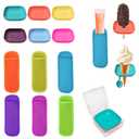 Zvvastnz Silicone Popsicle Holder and Sleeves, Reusable Ice Pop Sleeves for Toddlers, No mess Ice Cream Holder for Summer and Birthday Party, Adjustable Clips, Dishwasher Safety, 8pcs, 3-in-1