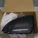 X AUTOHAUX Pair Rear View Mirror Outside Housing Wing Mirror Covering Cap Carbon Fiber Pattern for Volkswagen Golf 7 2014-2019