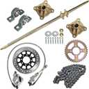 44in Go Kart Rear Axle Shaft Assembly Complete Kit Replacement for Go Kart ATV Quad Trikes Golf Carts