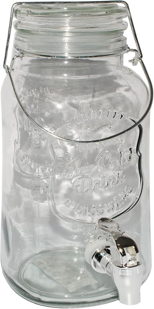 Mason Glass Drink Dispenser 4L