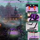6.8Ft Giant Spider Halloween Decorations Outdoor 82" Light Up Spider with 115 LED Lights for Front Yard, Porch, Garden, Lawn, Halloween Party (Purple)