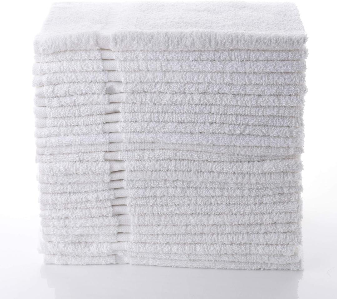 Simpli-Magic Cotton Hand Towels 16"x27" (12 Pack) Soft Towels for Bathroom, Kitchen, Salon & Gym (White)