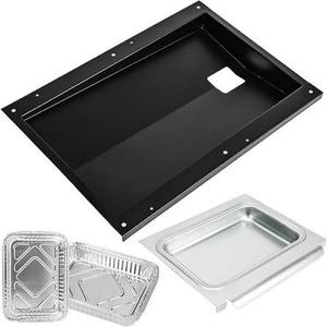Uniflasy 69804 Grease Tray with 67047 Catch Pan for Weber Spirit 300 Series Gas Grills,Spirit E310 E320 E330 S310 S320 S330 Grills,Drip Tray with 10 Pack Aluminum Foil Liner,Replace Weber 69804 67047