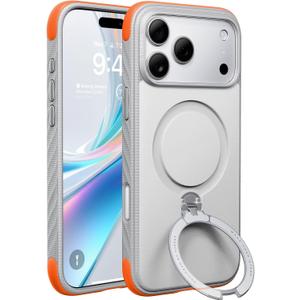 TORRAS Q3 Rugged for iPhone 17 Pro Max Case with 360 Magnetic Stand, [Tough 7X Mil-Grade Protection] Fit for MagSafe, [Anti-Slip Grippy Sides] Camera Control Button,Microfiber Lining, Sandstone Gray