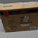 KKTONER Rolling Stool with Mid Back Height Adjustable Chair PU Leather Swivel Chair with Wheels for Office Home Task Drafting (Black)