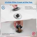 Universal Bathtub Drain Stopper Shower Drain Hair Catcher with Visible Top Strainer, Upgraded 3 in 1 Pop-up Tub Stopper Drain Plug Fit for 1.5 to 2.4" Hole, Stainless Steel Filter Basket