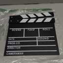 Movie Film Clapboard Hollywood Wooden-Clapper Board Directors Photography Studio Video TV Clapper Board with Erasable Pen Movie Theater Props DecorBlack Clap Board 10.5 X 11.7 inches (Black)