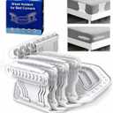 Bed Sheet Holders Keep Sheets Firm & Tight, Upgraded Bed Sheet Fasteners Easy No-Lift Installation, 4Pcs Bed Sheet Grippers Dual-Side Lock, Fitted Sheet Clips for Bedding, Sheet Keepers (White)