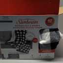 Sunbeam Microplush Throw Electric Heated Blanket with Preheat Feature Two Digital Controller 10-Heat Settings Auto Shut-Off, UL Certified for Safety, Black and White