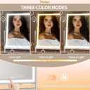 Hasipu Vanity Mirror with Lights, 28" x 20" LED Makeup Mirror, Light up Mirror with 10X Magnification and Phone Holder, USB Charging Port, Smart Touch 3 Colors Dimmable, 360° Rotation (Gold)