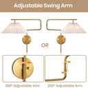 Plug in Wall Sconces Set of 2, Farmhouse Swing Arm Rustic Wall Lamp Decor