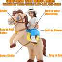 JOYBRO Inflatable Horse Costume for Kids, Funny Cowboy Ride on Horse Suit, Blow up Animal Costumes for Boys and Girls, Perfect for Halloween, Carnivals, Theme Parties, Birthdays, One Size 120-150 cm