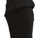 CHARTOU Women's Winter Chunky Cable Knit Long Skirt 2 Piece Outfit Sweater Sets (Large, Black)