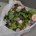 Zeyune 16 Bunches 12 Inch Artificial Mini Rose Bouquet 160 Heads Bridal Flower Bouquets Fake Silk Rose Bulk for Valentine's Day Wedding Bridal Shower Home Office Garden(Pink and Purple)