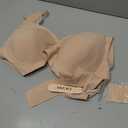 OEAK Womens Deep V Bras Wireless Comfortable Bra Supportive No Underwire Bras Tshirt Push Up Bralettes Plunge Seamless Bra (Beige, XXXL)