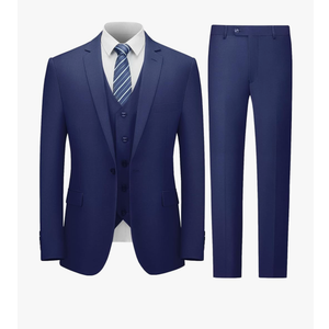 Cooper & Nelson Men's Suit Slim Fit, 3 Piece Suits for Men, One Button Solid Jacket Vest Pants with Tie, Tuxedo Set, XXL