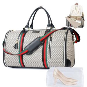 Convertible Garment Bags for Travel, Carry on Garment Duffel Bags with Shoe Pouch Weekender Bag for Men Women 2 in 1 Hanging Suitcase Suit for Business Trip, Vacation (Ebony)