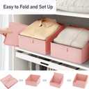 DIMJ Closet Storage Bins 8 Pack - Fabric Trapezoid Closet Organizer Bin, Foldable Storage Baskets for Shelves, Closet Shelf Organizer, Clothing Storage Box for Toys, Books, Towel, Clothes, Pink