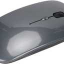 Computer, 2.4G Ergonomic Wireless Mouse with Dual Mode and LED Breathing Light, Adjustable DPI Rechargeable Office Mouse (Gray)