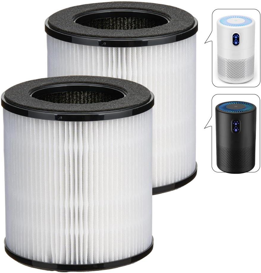 Replacement Filter Compatible with MOOKA & KOIOS B-D02L Air Purifi-er, VEWIOR B-D02U Air Purifi-er, H13 True HEPA Filter for MOOKA M05 Purifi-er, 2 Pack
