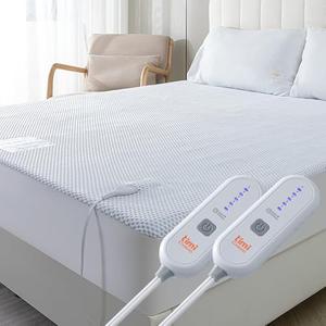 TiMiCalda Heated Mattress Pad Queen - Electric Mattress Pad Cover with Dual Controllers, 5 Heat Settings & 10-Hour Auto Off, Deep Pocket Bed Protector for All Seasons, 60"x80"