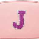 2 x 6 7 8 9 10 11 12 Year Old Girl Gifts Personalized Birthday Gifts for Her Sister Daughter Initial Crossbody Bag Fanny Pack Purse for Teen Girl Gifts Trendy Stuff Preppy Stuff (Light Pink-J)