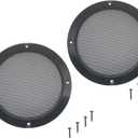 FDXGYH 2 Pack 6.5 Inch Speaker Grills Cover Metal Mesh Grill Horn Guard Protector Cover with Mounting Screws for Home/Car Audio [Black]
