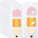Ctosree 12 Pads 720 Sheets Pencil Sticky Notes, 3x3 Self Stick Note Pads End of Year Gifts Bulk, Creative 3 Part Pencil Design Memo Sticky Tabs, for Teacher School Office Home Stationery Supply
