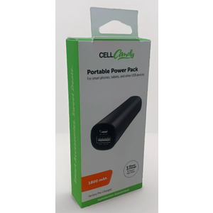 Cell Candy Portable Power Pack Smartphone 1800 mAh USB, Black