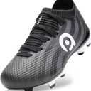 AMZZPIK Kids Soccer Cleats for Little/Big Kid Size 11C-6Y Youth Professional Cleat for Boys and Girls (Gray)