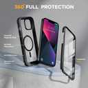 Miracase Magnetic Case for iPhone 13 Mini 5.4 Inch,with MagSafe,Built in Screen Protector,Full Body Protection(Black)