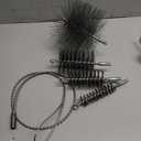 5 Pcs Pipe Cleaning Brush Set Sweep Brush with Flexible Rods 4 Stainless Steel Pipe Brushes Chimney Cleaning Kit with Standard End Fitting for Auto Parts, Bottles, Tubes, Hearth Fireplace