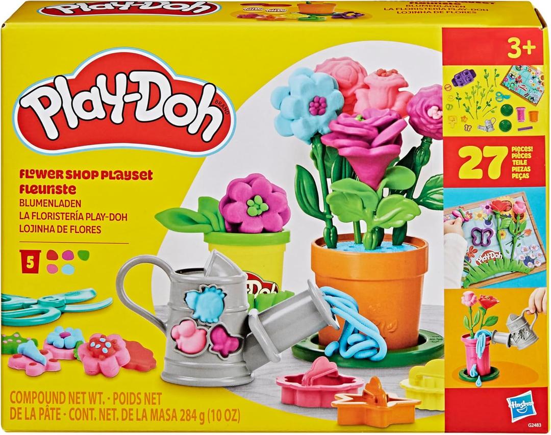 Play-Doh Flower Shop Playset, 27 Garden Toy Accessories, Kids Arts & Crafts, 3+