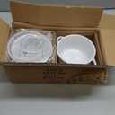 LE TAUCI Soup Bowls with Handles and Silicone Lids, 28 oz Ceramic Ramen Bowl Microwavable, Oven Safe French Onion Soup Bowls for Noodles and Cereal, Lead & Cadmium Free Soup Crocks, Set of 2, White