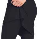 Micosuza Womens Skirted Swim Short Sun Protective UPF 50+ Swimming Bottom with Attached Skirt (X-Large, Black)