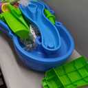 Step2 Rain Showers Splash Pond Water Table, Kids Water and Sand Activity Sensory Playset, Summer Outdoor Toys, 13 Piece Water Toy Accessories, For Toddlers 1.5+ Years Old, Blue & Green