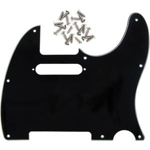 FLEOR 8 Hole TL Pickguard Scratch Plate with Pickguard Screws Set Fit USA/MX Standard TL Style Pickguard Replacement, 3Ply Black