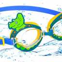Haktoys Swim Goggles: Fun and Safe Swimwear Accessories for Kids | Swimming Pool Toys for Water Play (Green Dinosaur)