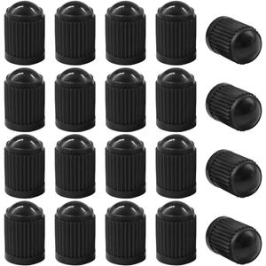 20PCS Car Tire Valve Stem Caps, Plastic Tire Stem Valve Dust Cover with O Rubber Seal, Universal Tire Air Valve Cap Stem Covers for Cars, SUVs, Trucks, Bikes and Motorcycles (Black)