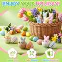 2 x Easter Basket Stuffers - 24Pack Easter Bunny Toys with Realistic Bunny Design for Easter Egg Fillers, Party Decorations & Kids Gifts