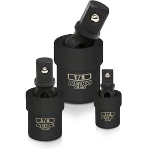 NEIKO 02486A Impact Universal Joint-Socket Swivel Set, Socket Extension Set Made From Cr-Mo with Included 1/4-, 3/8-, and 1/2-Inch Sockets, Set of 3
