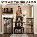 Mumeasy Extra Wide Large Baby Gate for Doorways, 36-66" Walk Through Wide Long Dog Gate for Door & Stair, Auto Close Dual Swing Pressure Mounted Child Safety Gate for Toddlers, Puppies & Pets, Black