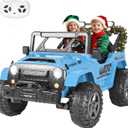 FUNTOK 24V 2 Seater Ride On Toys for Big Kids, XL 4WD Kid's Electric Vehicles w/Remote Control, 4x200W Motors, Max 5 MPH, 20'' Seat, Truck Bed Storage, Bluetooth, Drivable Cars for Kids Ages 3-8