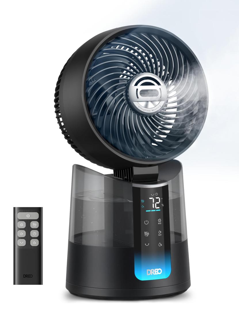 DREO TurboCool Misting Fan 516, 5 Drop Cooling Fans that Blow Cold Air