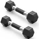 Amazon.com : PAPABABE Hex Dumbbell Set with Rubber Grip 2.5-125lb, Odorless Rubber Coated Weight Fixed Dumbbells Set of 2, Weights for Women at Home, Hand Weights for Home Gym & Strength Training,Pesas Para Ejercicios : Sports & Outdoors