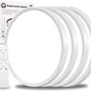 4Pack 12 Inch Remote Control Dimmable LED Flush Mount Ceiling Light Panel,24W 2520LM,2700K-6000K Adjustable Color,Ultra Thin Round White Ceiling Light Fixture for Hallway Kitchen Bedroom Home Office