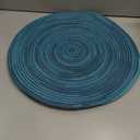 SHACOS 15 inch Round Placemats Set of 8 Variegated Multicolor Place Mats Cotton Polyester Braided Non Slip Washable Heat Resistant Table Mats for Home Wedding Dinner Party Table Decor, Rainbow Teal