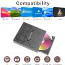 5-in-1 Extemal CD/DVD Drive for Laptop,USB 3.0 & Type-C Portable CD/DvD Rw Burner with SD/TF Card Reader &DVD-ROM Rewritable PlayerCompatible with Laptop Pc Desktop, Windows11/10/8/7 Linux Mac os