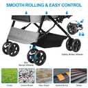 Pet Stroller with Reversible Handle for Dogs, Up to 44 lb, Gray